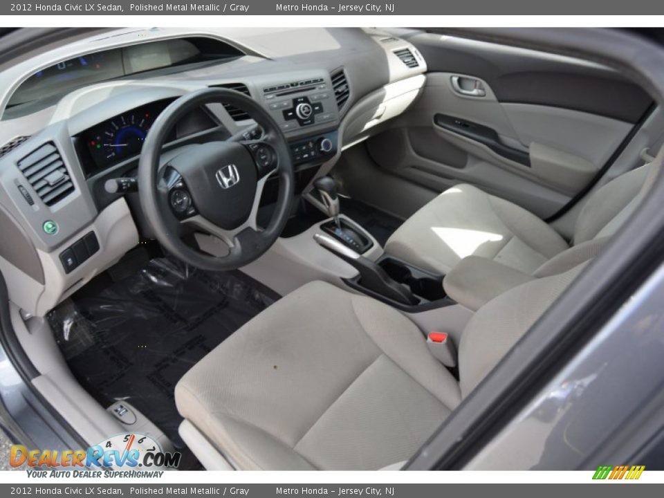 2012 Honda Civic LX Sedan Polished Metal Metallic / Gray Photo #11