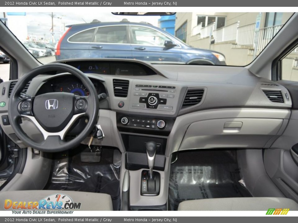 2012 Honda Civic LX Sedan Polished Metal Metallic / Gray Photo #13
