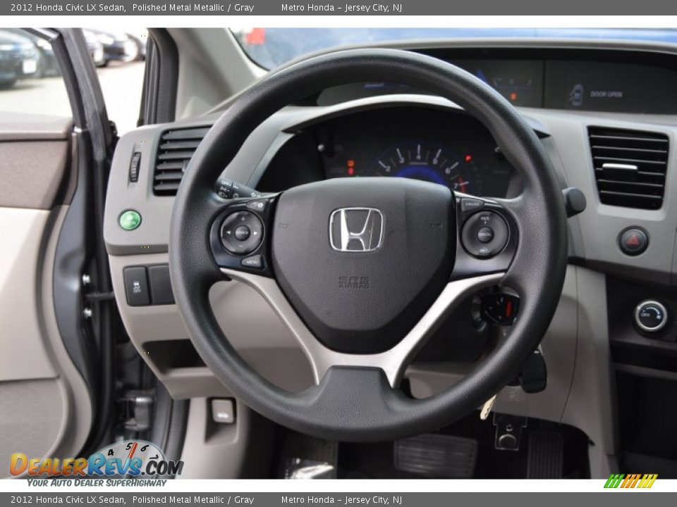 2012 Honda Civic LX Sedan Polished Metal Metallic / Gray Photo #16
