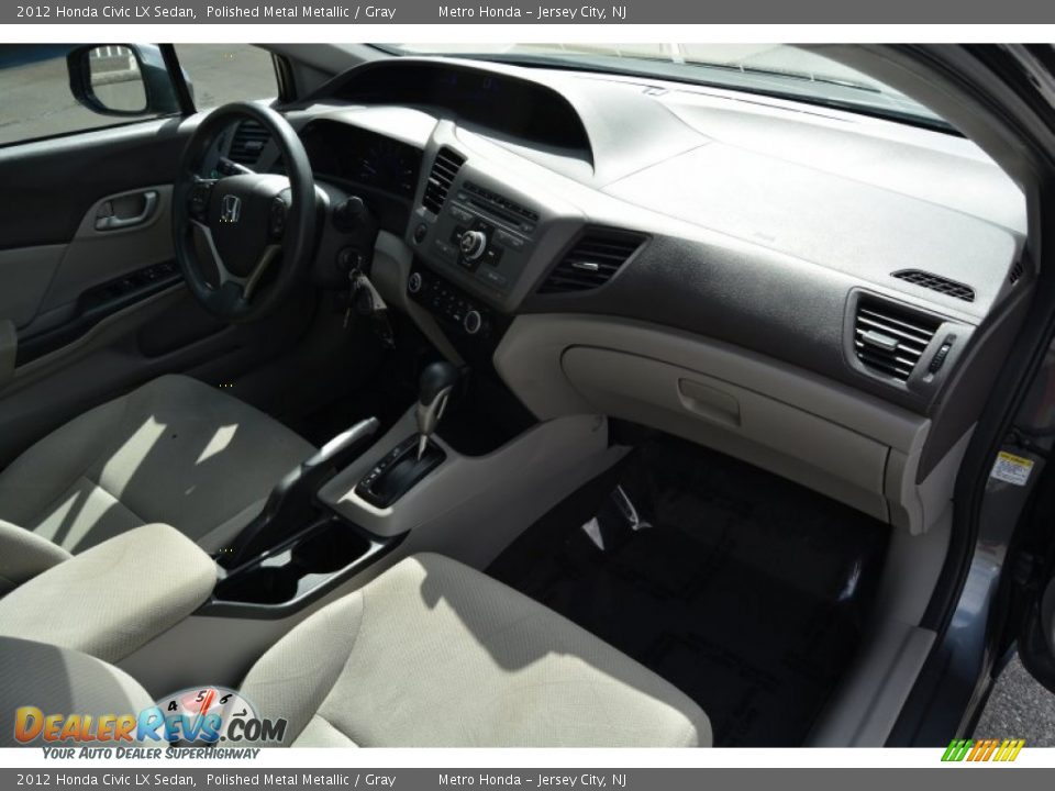 2012 Honda Civic LX Sedan Polished Metal Metallic / Gray Photo #25