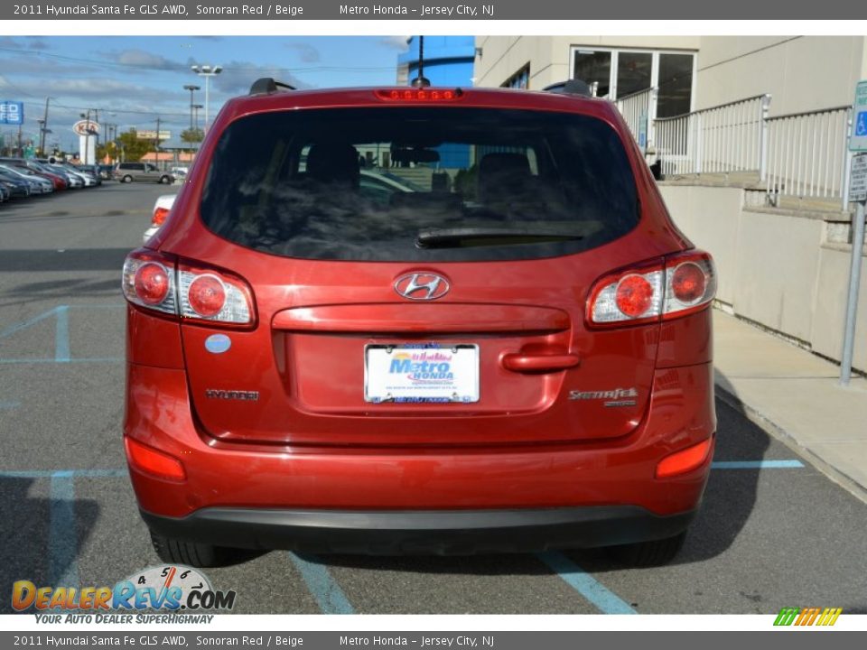 2011 Hyundai Santa Fe GLS AWD Sonoran Red / Beige Photo #4