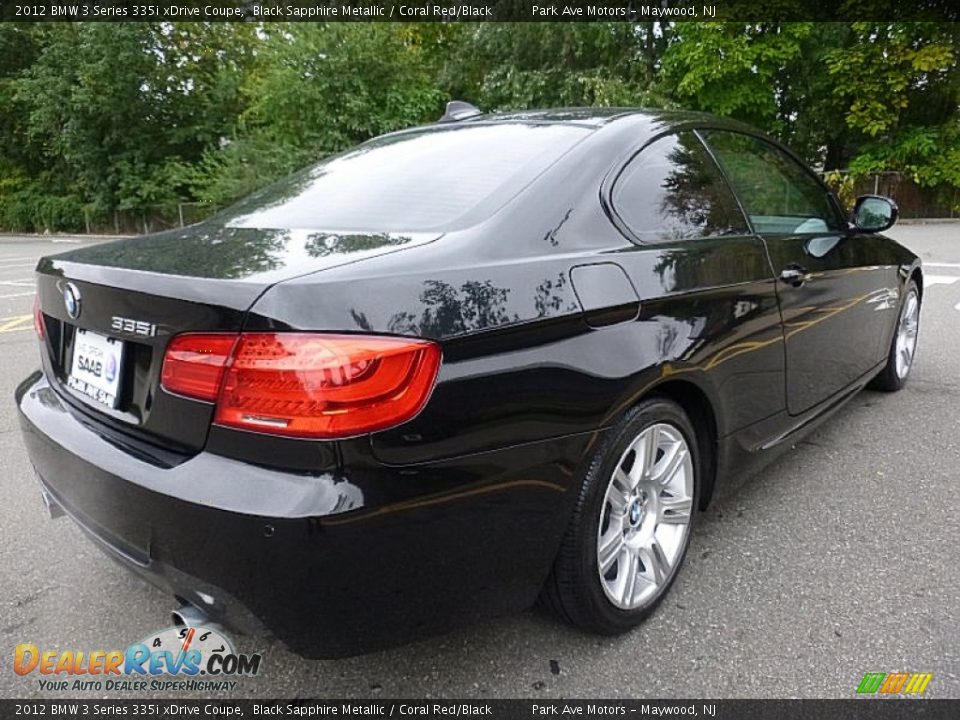 2012 BMW 3 Series 335i xDrive Coupe Black Sapphire Metallic / Coral Red/Black Photo #5