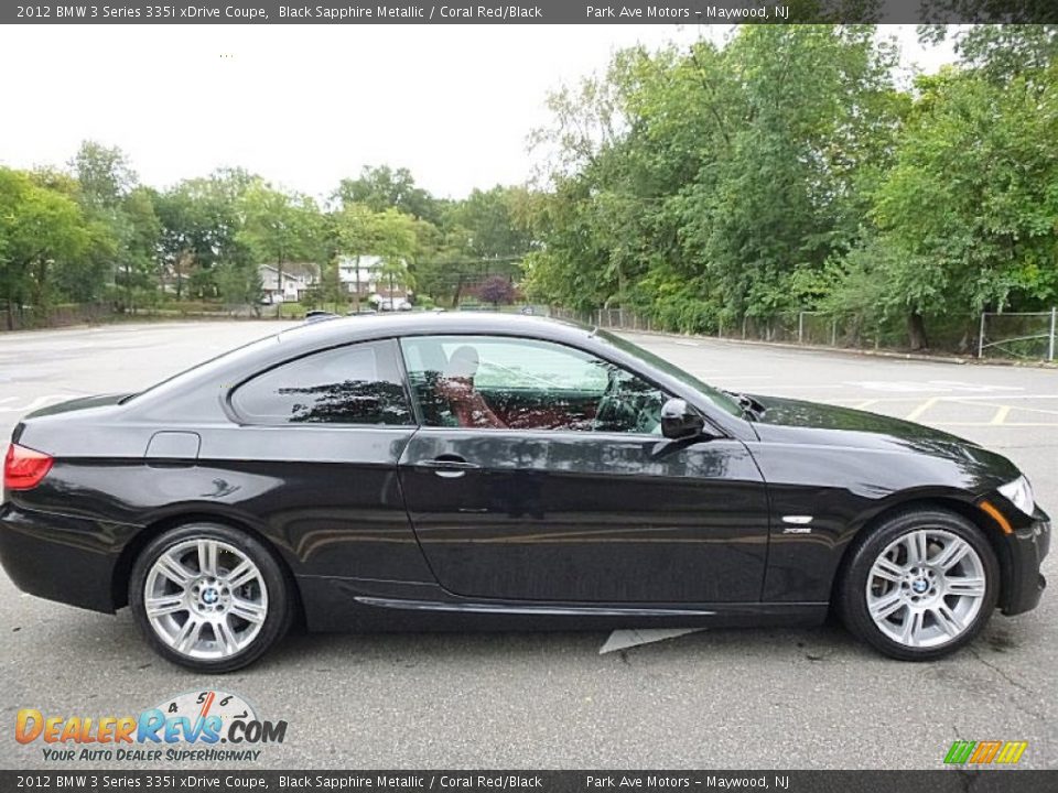 2012 BMW 3 Series 335i xDrive Coupe Black Sapphire Metallic / Coral Red/Black Photo #6