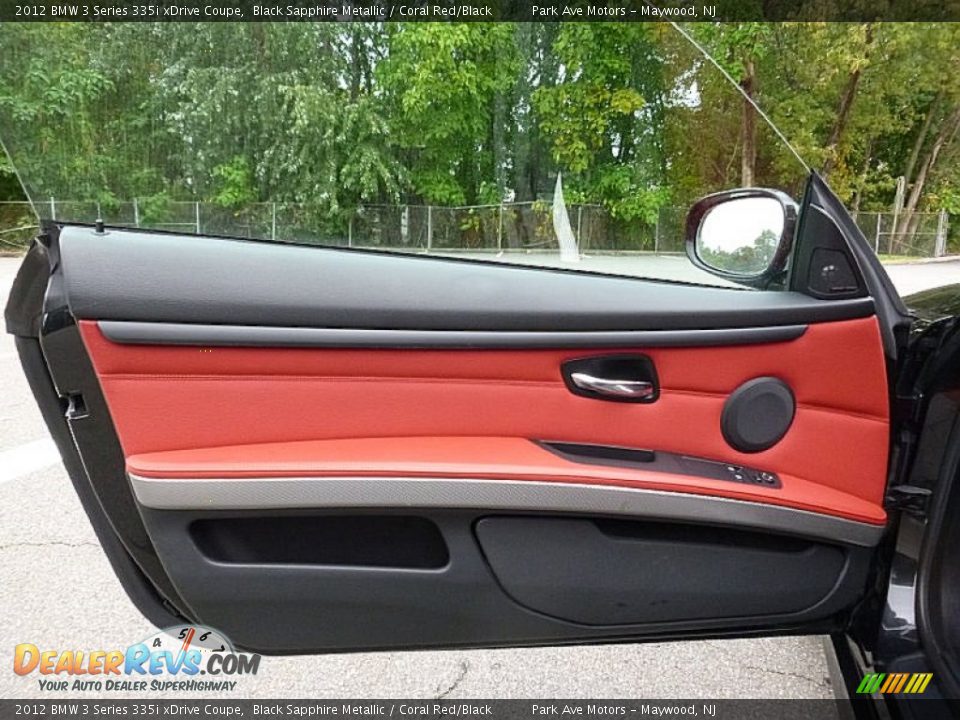 2012 BMW 3 Series 335i xDrive Coupe Black Sapphire Metallic / Coral Red/Black Photo #10