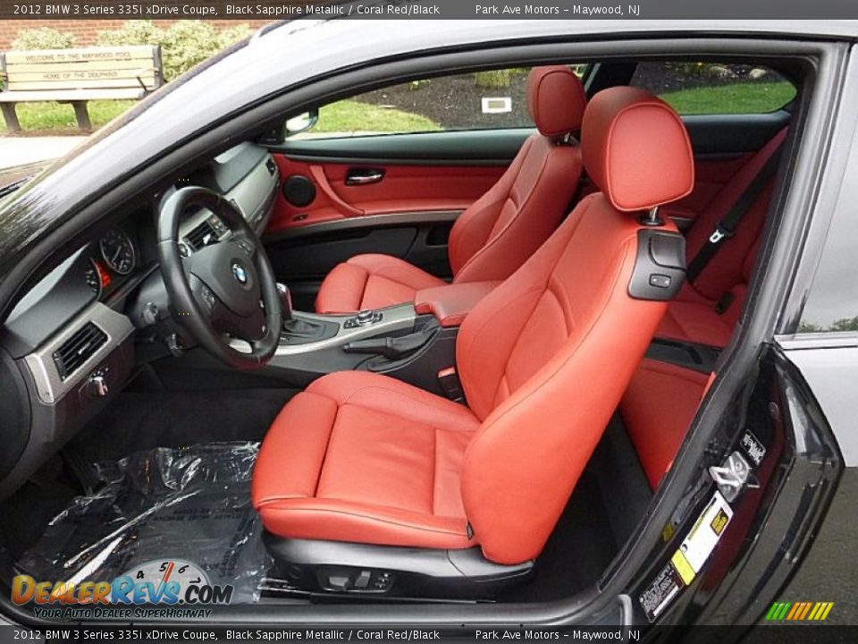 2012 BMW 3 Series 335i xDrive Coupe Black Sapphire Metallic / Coral Red/Black Photo #12