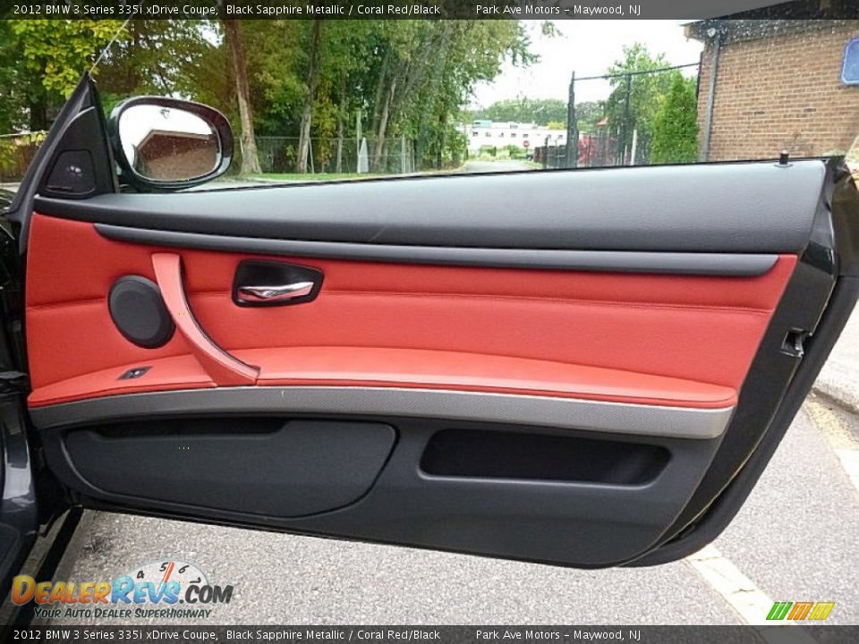 2012 BMW 3 Series 335i xDrive Coupe Black Sapphire Metallic / Coral Red/Black Photo #17