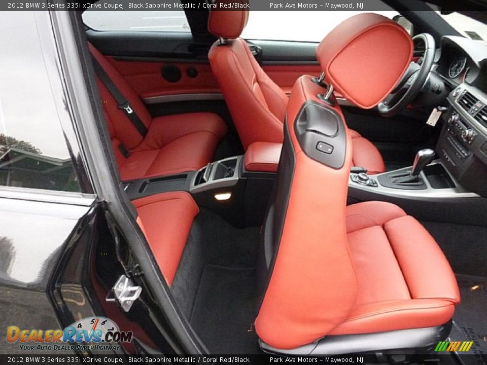 2012 BMW 3 Series 335i xDrive Coupe Black Sapphire Metallic / Coral Red/Black Photo #21