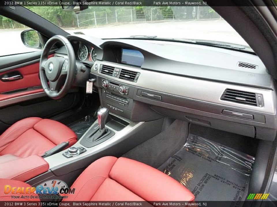 2012 BMW 3 Series 335i xDrive Coupe Black Sapphire Metallic / Coral Red/Black Photo #22