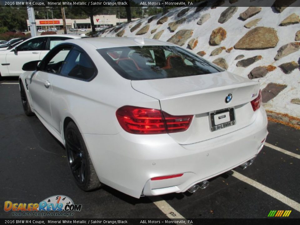 2016 BMW M4 Coupe Mineral White Metallic / Sakhir Orange/Black Photo #4