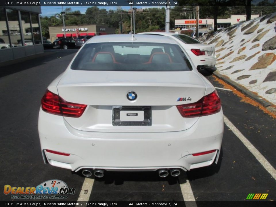 2016 BMW M4 Coupe Mineral White Metallic / Sakhir Orange/Black Photo #5