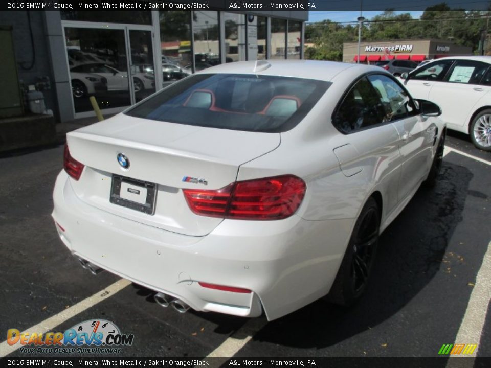 2016 BMW M4 Coupe Mineral White Metallic / Sakhir Orange/Black Photo #6