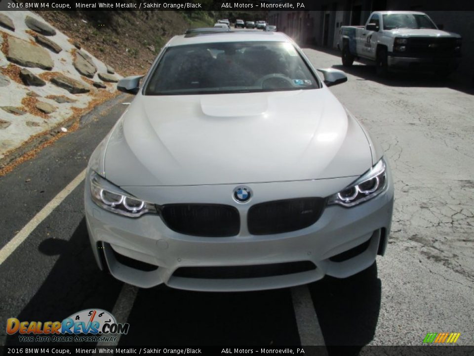 2016 BMW M4 Coupe Mineral White Metallic / Sakhir Orange/Black Photo #8