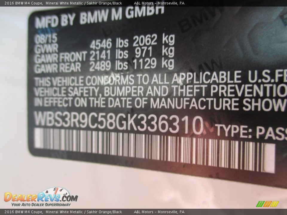 2016 BMW M4 Coupe Mineral White Metallic / Sakhir Orange/Black Photo #18