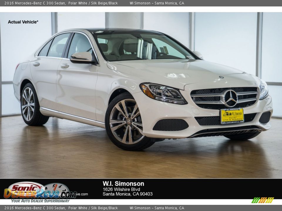 2016 Mercedes-Benz C 300 Sedan Polar White / Silk Beige/Black Photo #1