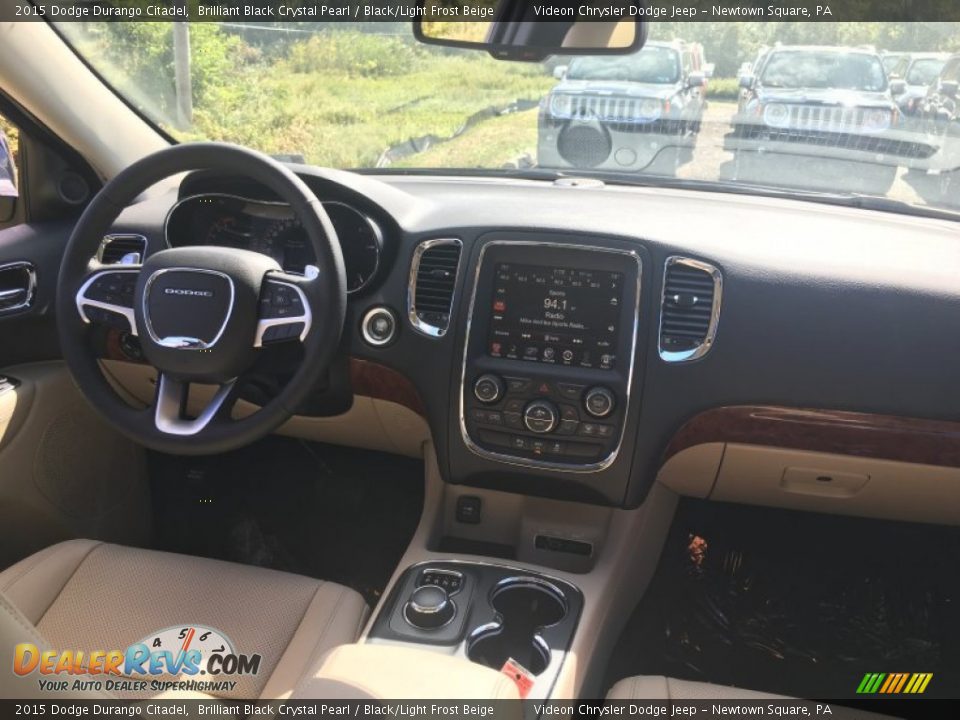 2015 Dodge Durango Citadel Brilliant Black Crystal Pearl / Black/Light Frost Beige Photo #4