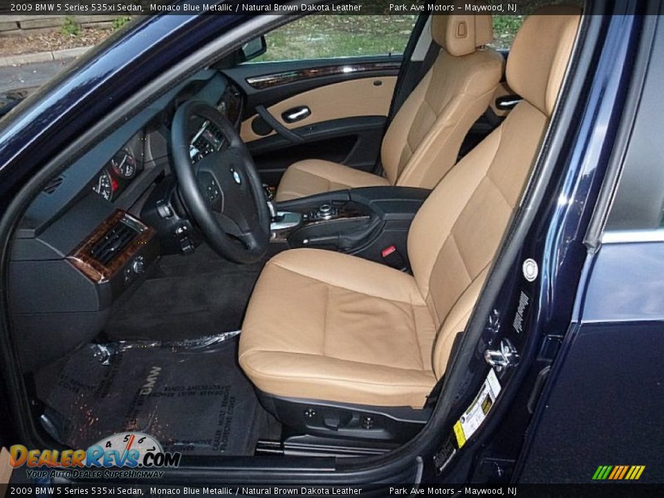 2009 BMW 5 Series 535xi Sedan Monaco Blue Metallic / Natural Brown Dakota Leather Photo #12