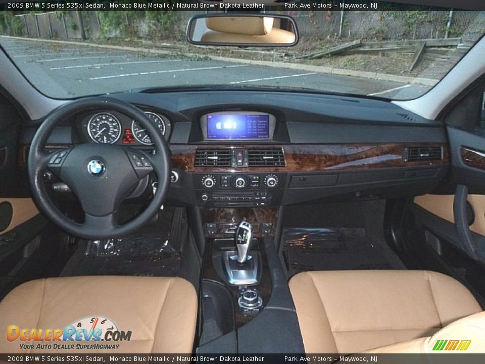 2009 BMW 5 Series 535xi Sedan Monaco Blue Metallic / Natural Brown Dakota Leather Photo #13