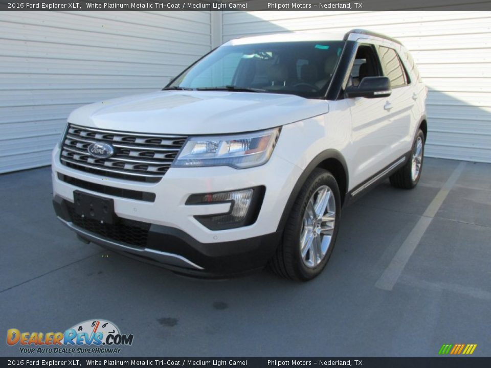 2016 Ford Explorer XLT White Platinum Metallic Tri-Coat / Medium Light Camel Photo #7