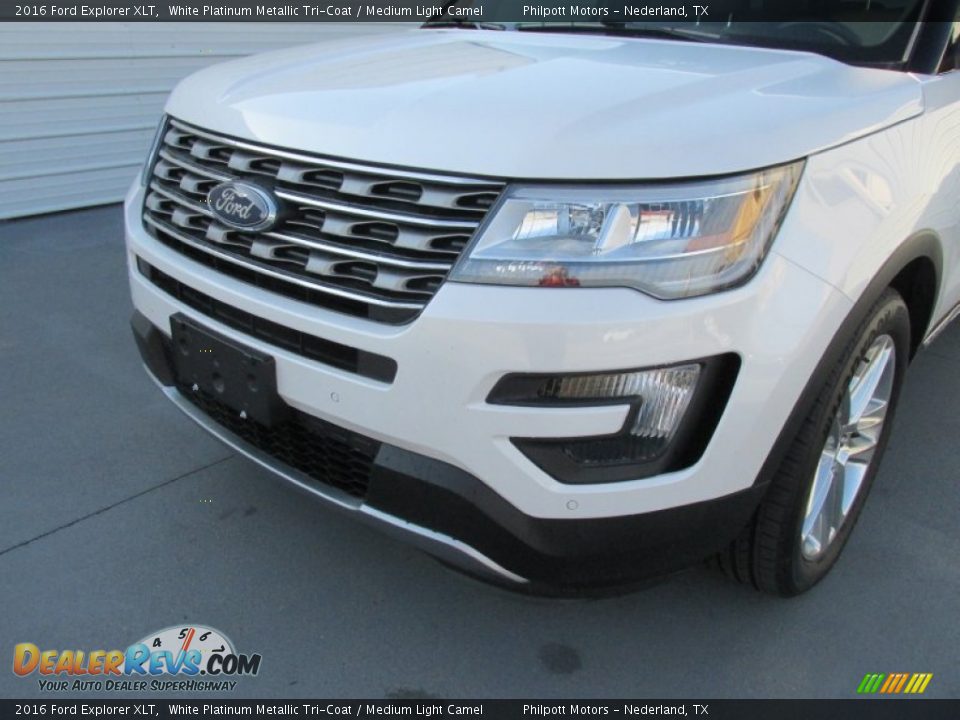 2016 Ford Explorer XLT White Platinum Metallic Tri-Coat / Medium Light Camel Photo #10