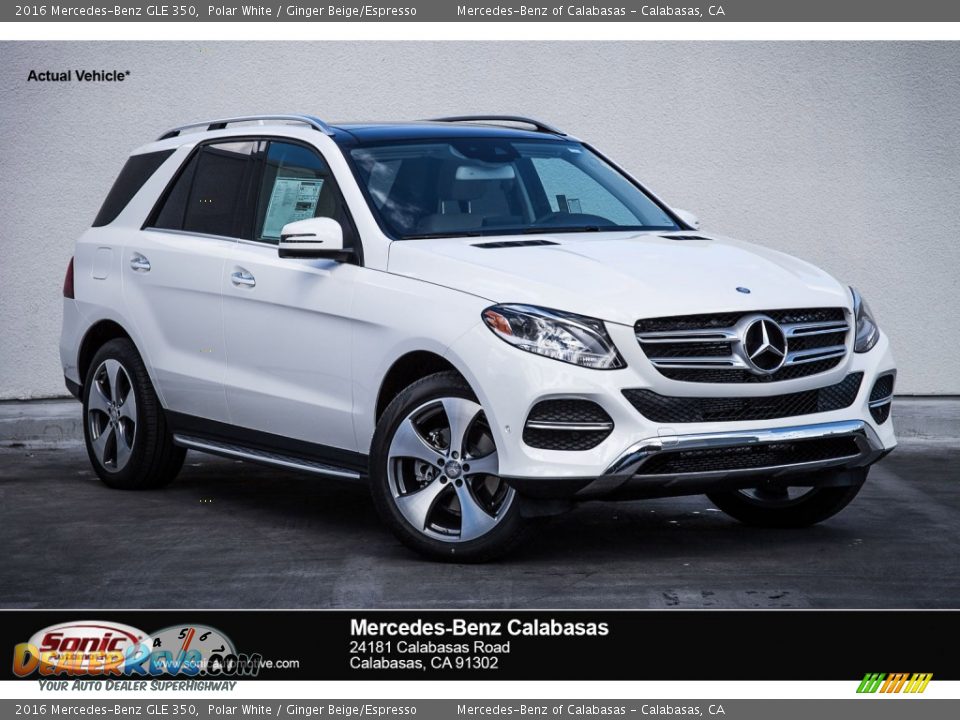 2016 Mercedes-Benz GLE 350 Polar White / Ginger Beige/Espresso Photo #1