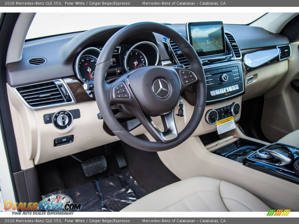 2016 Mercedes-Benz GLE 350 Polar White / Ginger Beige/Espresso Photo #5
