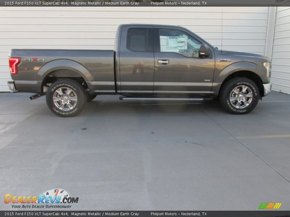 2015 Ford F150 XLT SuperCab 4x4 Magnetic Metallic / Medium Earth Gray Photo #3