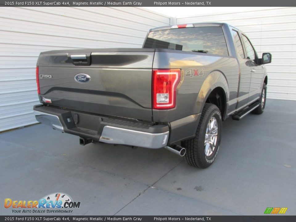 2015 Ford F150 XLT SuperCab 4x4 Magnetic Metallic / Medium Earth Gray Photo #4