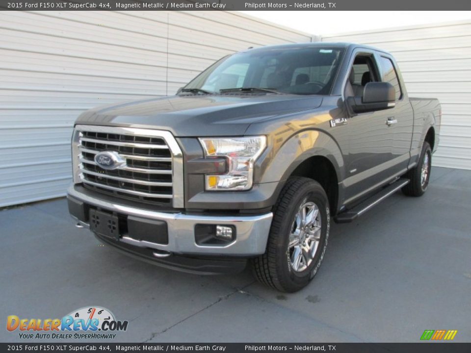 2015 Ford F150 XLT SuperCab 4x4 Magnetic Metallic / Medium Earth Gray Photo #7