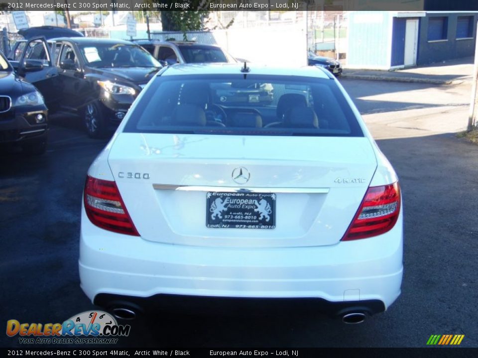 2012 Mercedes-Benz C 300 Sport 4Matic Arctic White / Black Photo #7