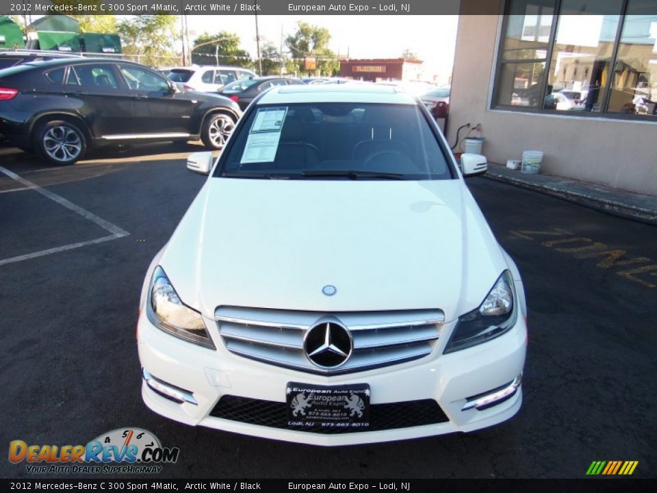 2012 Mercedes-Benz C 300 Sport 4Matic Arctic White / Black Photo #8