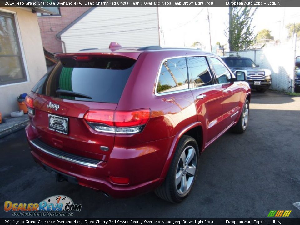 2014 Jeep Grand Cherokee Overland 4x4 Deep Cherry Red Crystal Pearl / Overland Nepal Jeep Brown Light Frost Photo #4