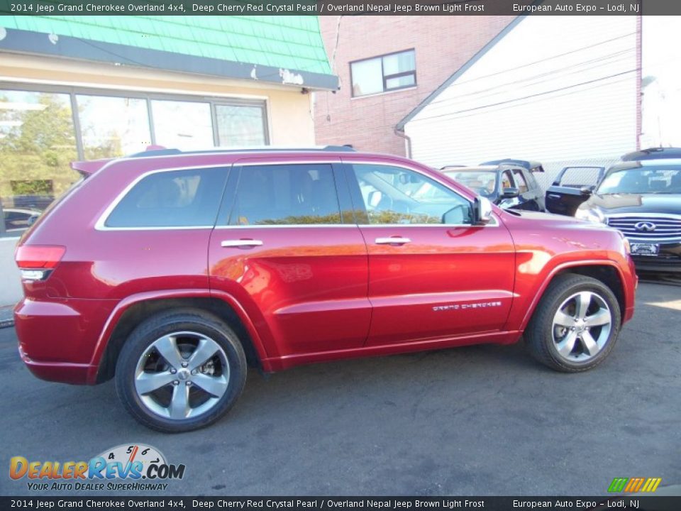 2014 Jeep Grand Cherokee Overland 4x4 Deep Cherry Red Crystal Pearl / Overland Nepal Jeep Brown Light Frost Photo #5