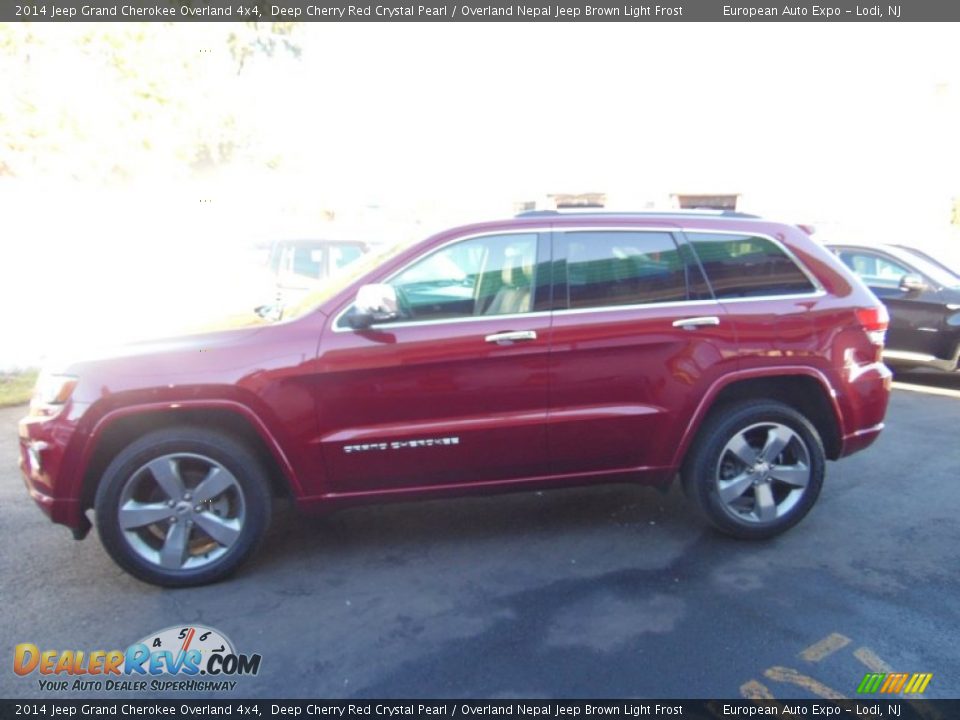 2014 Jeep Grand Cherokee Overland 4x4 Deep Cherry Red Crystal Pearl / Overland Nepal Jeep Brown Light Frost Photo #6