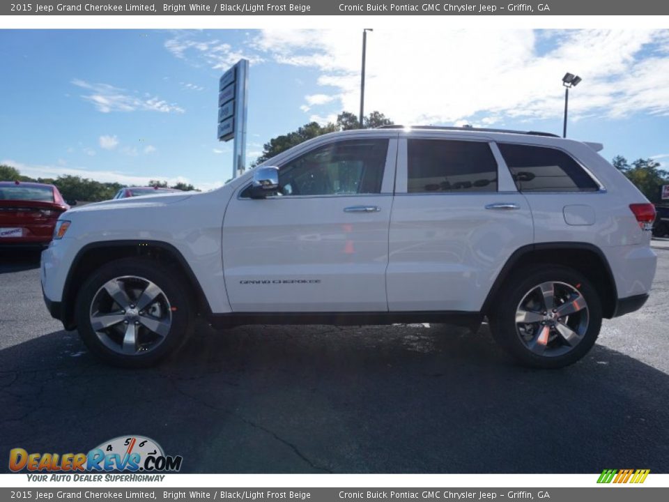 2015 Jeep Grand Cherokee Limited Bright White / Black/Light Frost Beige Photo #4