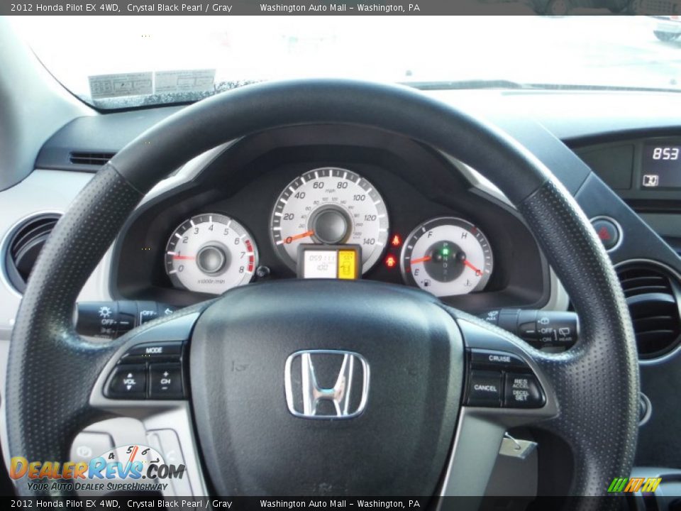 2012 Honda Pilot EX 4WD Crystal Black Pearl / Gray Photo #14