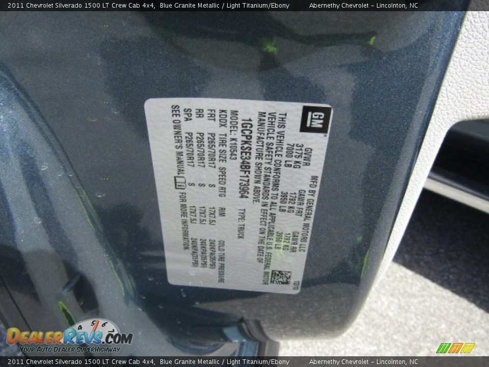2011 Chevrolet Silverado 1500 LT Crew Cab 4x4 Blue Granite Metallic / Light Titanium/Ebony Photo #27