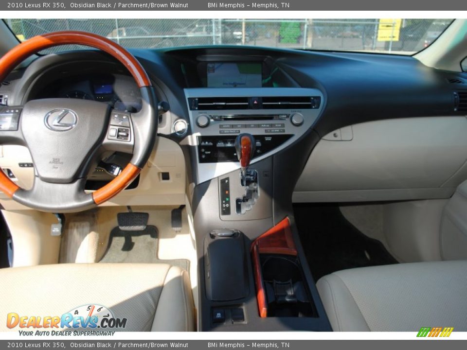 2010 Lexus RX 350 Obsidian Black / Parchment/Brown Walnut Photo #9