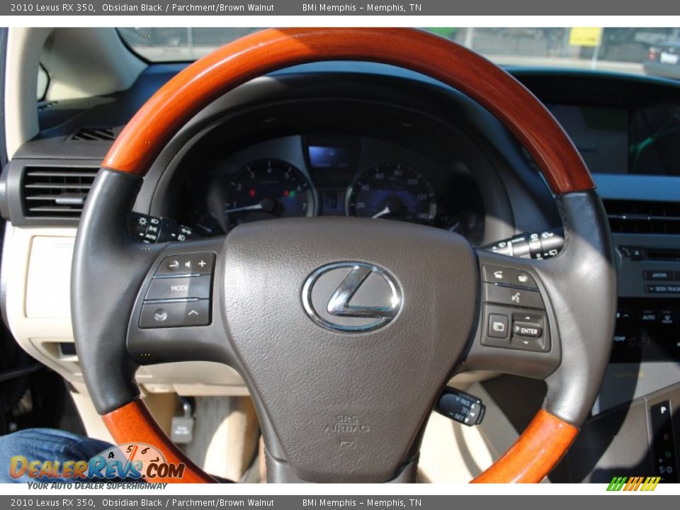 2010 Lexus RX 350 Obsidian Black / Parchment/Brown Walnut Photo #10