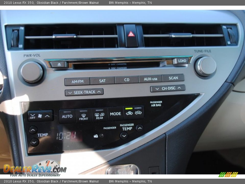 2010 Lexus RX 350 Obsidian Black / Parchment/Brown Walnut Photo #16