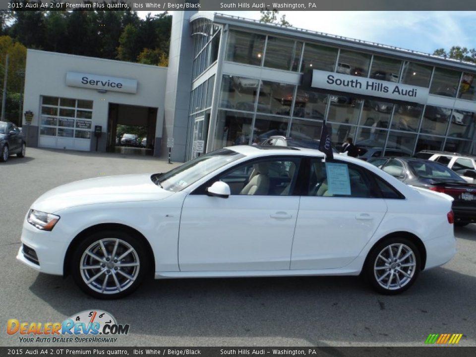 2015 Audi A4 2.0T Premium Plus quattro Ibis White / Beige/Black Photo #2