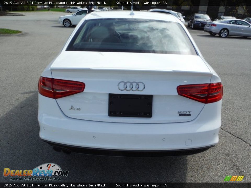 2015 Audi A4 2.0T Premium Plus quattro Ibis White / Beige/Black Photo #13