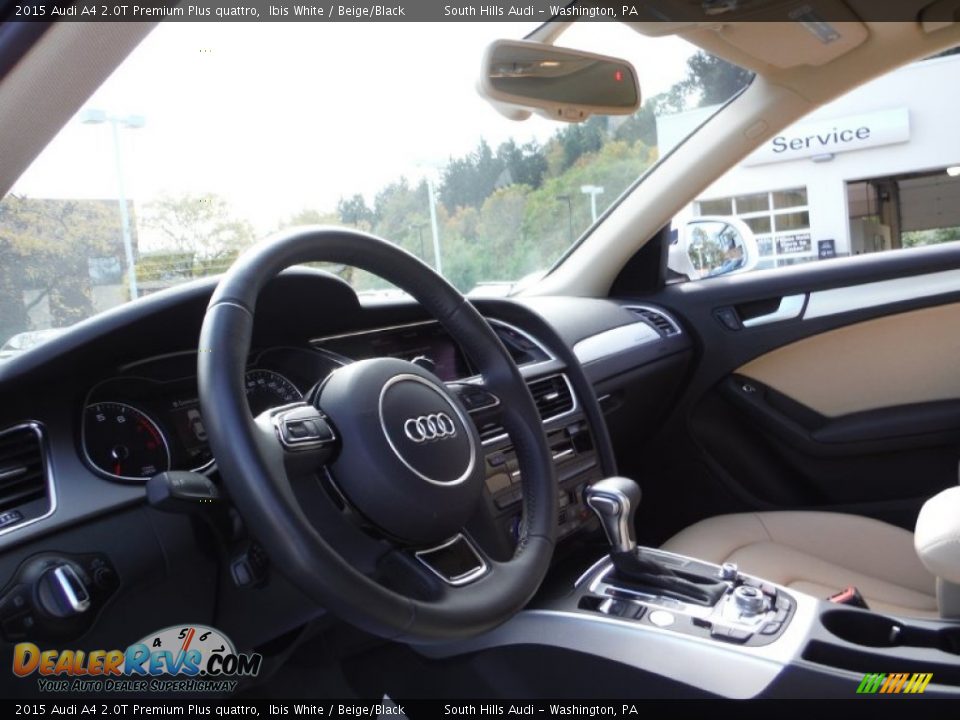 2015 Audi A4 2.0T Premium Plus quattro Ibis White / Beige/Black Photo #19