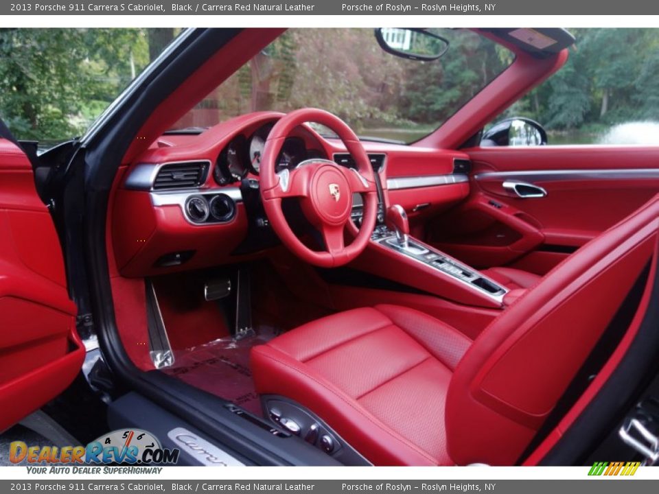 Carrera Red Natural Leather Interior - 2013 Porsche 911 Carrera S Cabriolet Photo #10