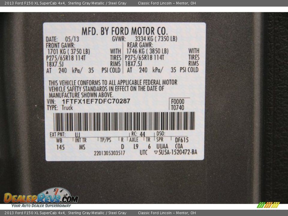 2013 Ford F150 XL SuperCab 4x4 Sterling Gray Metallic / Steel Gray Photo #17