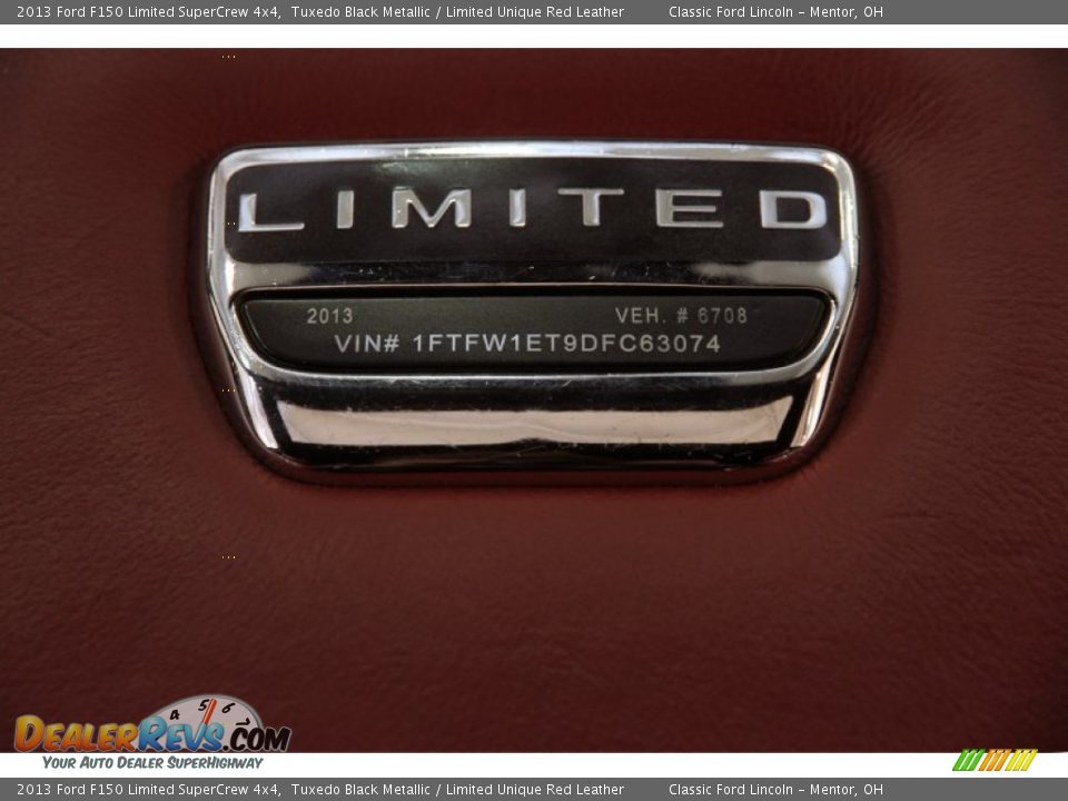 Info Tag of 2013 Ford F150 Limited SuperCrew 4x4 Photo #29