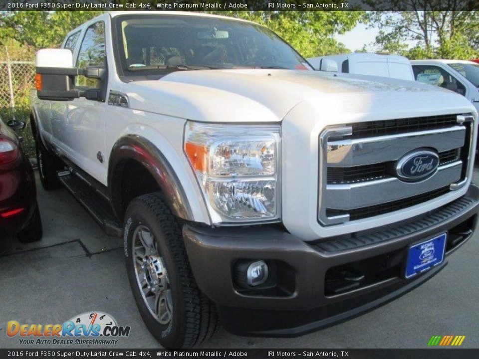 2016 Ford F350 Super Duty Lariat Crew Cab 4x4 White Platinum Metallic / Adobe Photo #1