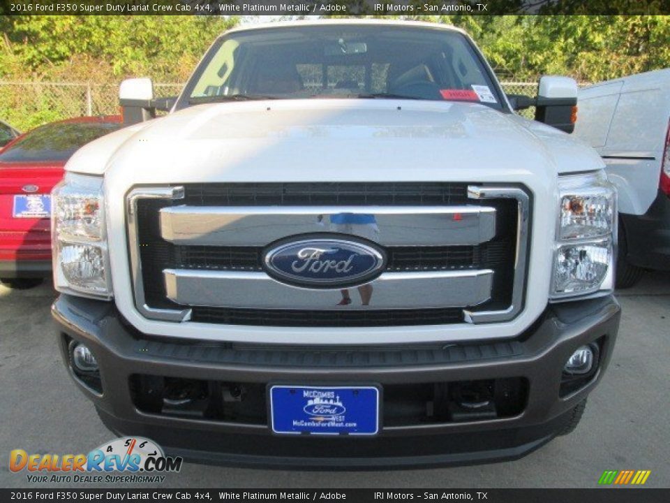 2016 Ford F350 Super Duty Lariat Crew Cab 4x4 White Platinum Metallic / Adobe Photo #7