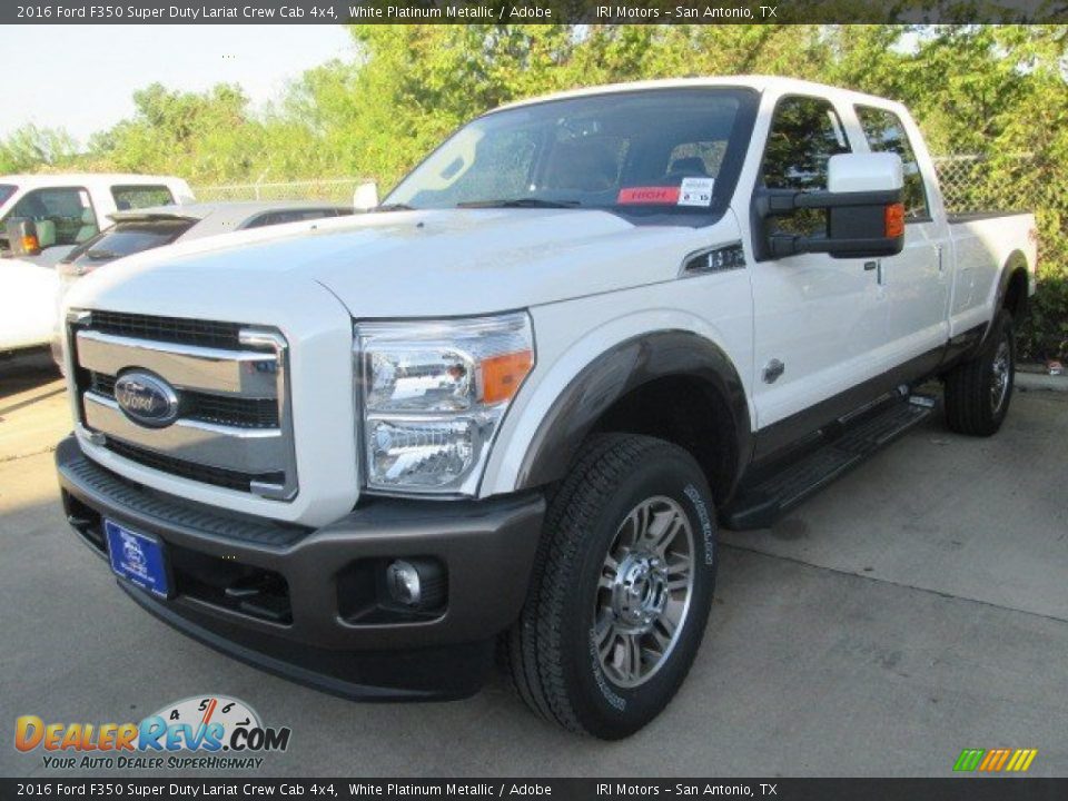 2016 Ford F350 Super Duty Lariat Crew Cab 4x4 White Platinum Metallic / Adobe Photo #8