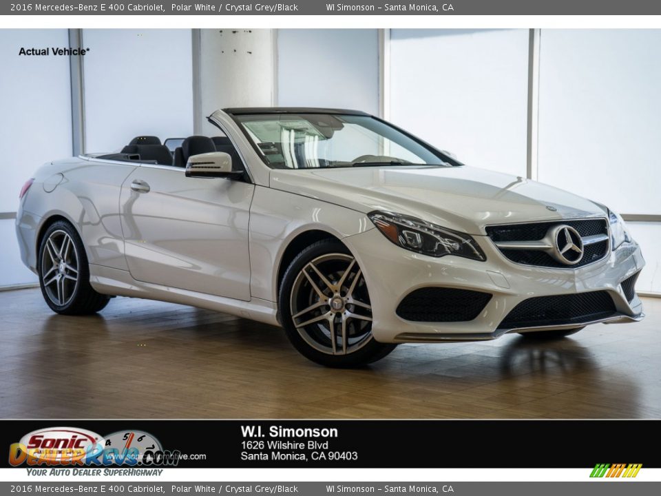 2016 Mercedes-Benz E 400 Cabriolet Polar White / Crystal Grey/Black Photo #1