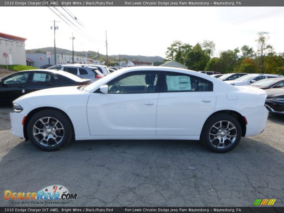 2016 Dodge Charger SXT AWD Bright White / Black/Ruby Red Photo #3